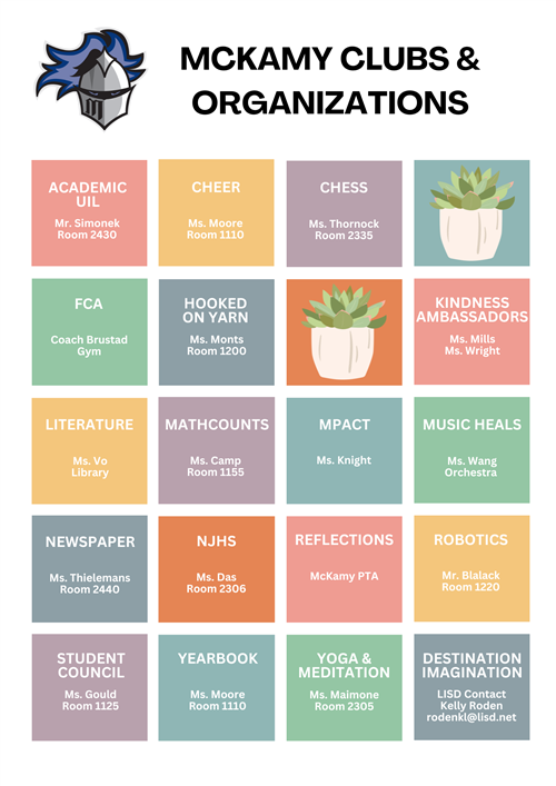 McKamy Clubs and Organizations